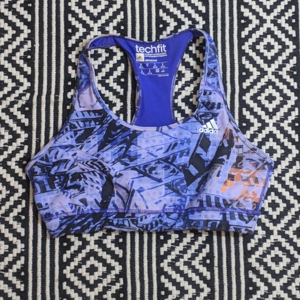 Adidas Womens Size M Sports Bra Techfit Athletic